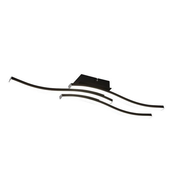 Plafón de techo LED ROUTE 3 tiras 56cm 5W 3x600lm luz neutra 4000K IP20 Negro