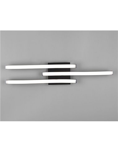 Plafón de techo LED ROUTE 3 tiras 56cm 5W 3x600lm luz neutra 4000K IP20 Negro