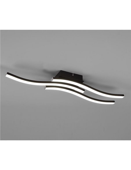 Plafón de techo LED ROUTE 3 tiras 56cm 5W 3x600lm luz neutra 4000K IP20 Negro