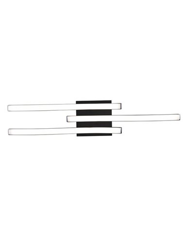 Plafón de techo LED ROUTE 3 tiras 56cm 5W 3x600lm luz neutra 4000K IP20 Negro