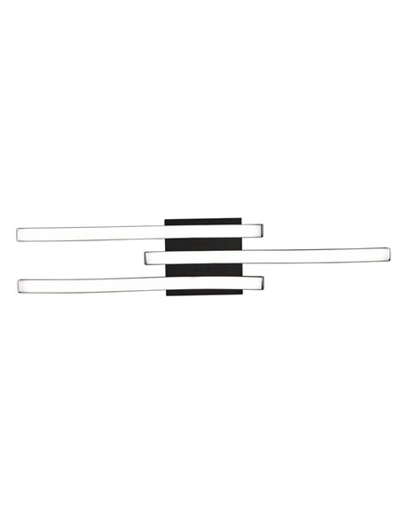 Plafón de techo LED ROUTE 3 tiras 56cm 5W 3x600lm luz neutra 4000K IP20 Negro
