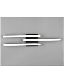 Plafonnier LED ROUTE 3 bandes 56cm 5W 3x500lm lumière chaude 3000K IP20 Noir