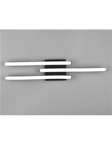Plafón de techo LED ROUTE 3 tiras 56cm 5W 3x500lm luz cálida 3000K IP20 Negro