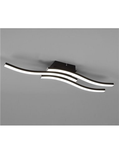 Plafón de techo LED ROUTE 3 tiras 56cm 5W 3x500lm luz cálida 3000K IP20 Negro