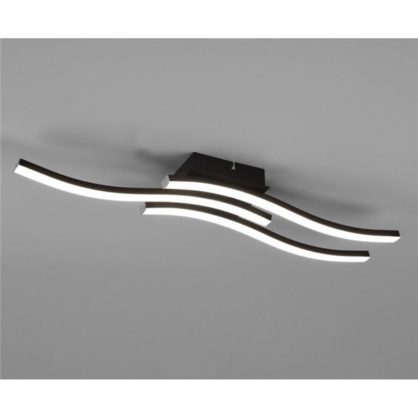 Plafón de techo LED ROUTE 3 tiras 56cm 5W 3x500lm luz cálida 3000K IP20 Negro