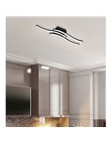Plafón de techo LED ROUTE 3 tiras 56cm 5W 3x500lm luz cálida 3000K IP20 Negro