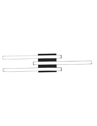Plafón de techo LED ROUTE 3 tiras 56cm 5W 3x500lm luz cálida 3000K IP20 Negro