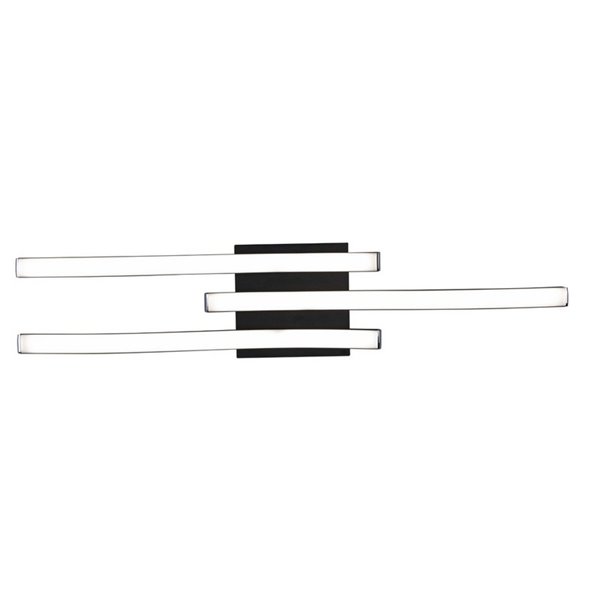 Plafón de techo LED ROUTE 3 tiras 56cm 5W 3x500lm luz cálida 3000K IP20 Negro