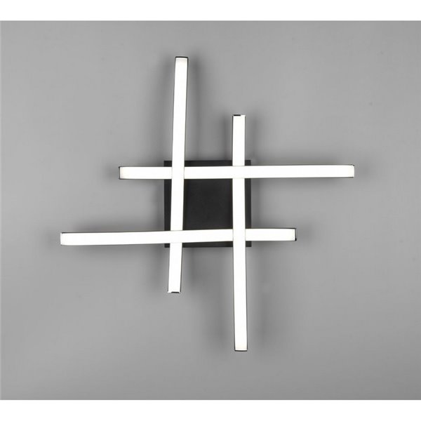 Plafón LED de techo ROUTE 46x46cm 5W 4x500lm, luz cálida 3000K IP20 Negro