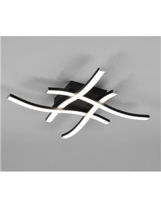 Plafón LED de techo ROUTE 46x46cm 5W 4x500lm, luz cálida 3000K IP20 Negro 2