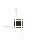 Plafón LED de techo ROUTE 46x46cm 5W 4x500lm, luz cálida 3000K IP20 Negro