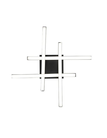 Plafón LED de techo ROUTE 46x46cm 5W 4x500lm, luz cálida 3000K IP20 Negro