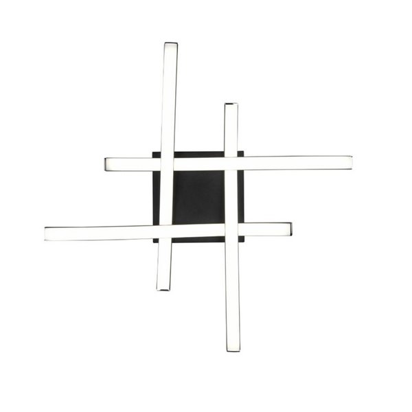 Plafón LED de techo ROUTE 46x46cm 5W 4x500lm, luz cálida 3000K IP20 Negro