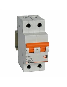 Interruptor magnetotérmico vivienda RX³ 2P 10 A curva C 6 kA Legrand