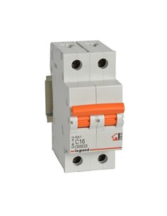 Interruptor magnetotérmico vivienda Legrand RX³ 2P (doble polo, estándar) 16 A curva C 6 kA