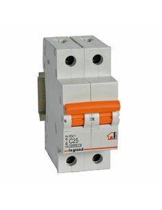 Interruptor magnetotérmico vivienda RX³ 2P (doble polo, estándar) 25 A curva C 6 kA Legrand