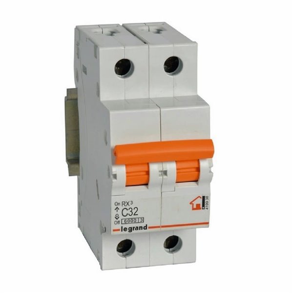 Interruptor magnetotérmico RX³ vivienda 2P (doble polo, estándar) 32 A curva C 6 kA Legrand