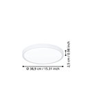 Plafonnier LED apparent Ø390mm blanc FUEVA 6, 17W 2900Lm CCT (2700K-4000K-6500K), IP20