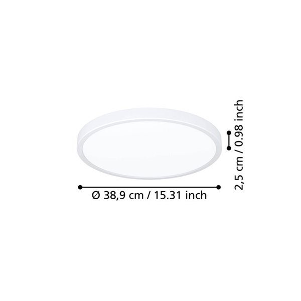 Plafonnier LED apparent Ø390mm blanc FUEVA 6, 17W 2900Lm CCT (2700K-4000K-6500K), IP20