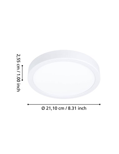 Plafón LED inteligente CONNECT-Z blanco Ø210mm FUEVA 6-Z, RGB+CCT (2700-6500K)