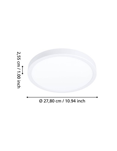 Plafón LED inteligente CONNECT-Z blanco Ø280mm FUEVA 6-Z, RGB+CCT (2700-6500K)