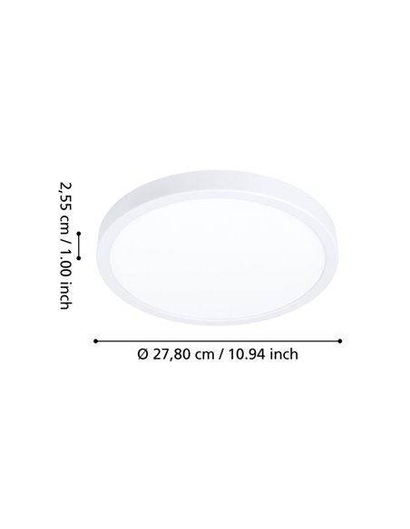 Plafonnier LED intelligent FUEVA 6-Z CONNECT-Z, blanc, Ø 280 mm, RGB+CCT (2 700-6 500 K)