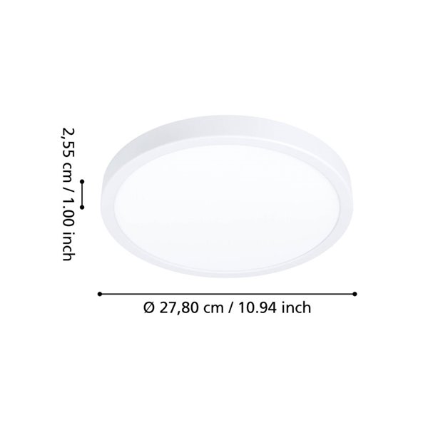 Plafón LED inteligente CONNECT-Z blanco Ø280mm FUEVA 6-Z, RGB+CCT (2700-6500K)