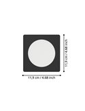 Downlight empotrable LED cuadrado 117×117mm FUEVA 6, negro, CCT (2700K-4000K-6500K), 6,3W, 720Lm