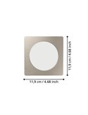 Luminaria empotrable LED cuadrada FUEVA 6 níquel 117×117mm CCT (2700K-4000K-6500K), 6,3W, 720Lm