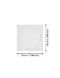 Spot LED encastré carré 166×166mm blanc FUEVA 6, CCT (2700K-4000K-6500K), 10,5W 1200Lm, IP20