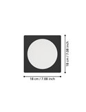 Downlight empotrable LED cuadrado 166×166mm negro FUEVA 6, CCT (2700K-4000K-6500K), 10,5W 1200Lm, IP20