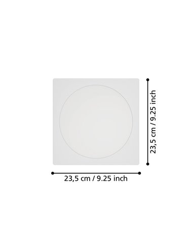 Downlight LED empotrable cuadrado 216×216mm blanco FUEVA 6, CCT (2700K-4000K-6500K), 18,5W 2100Lm, IP20