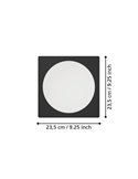 Downlight empotrable LED cuadrado 216×216mm negro FUEVA 6, CCT (2700K-4000K-6500K), 18,5W 2100Lm, IP20