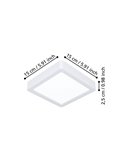 Plafón LED de superficie cuadrado 150×150mm blanco FUEVA 6, CCT (2700K-4000K-6500K), 6,3W 720Lm, IP20