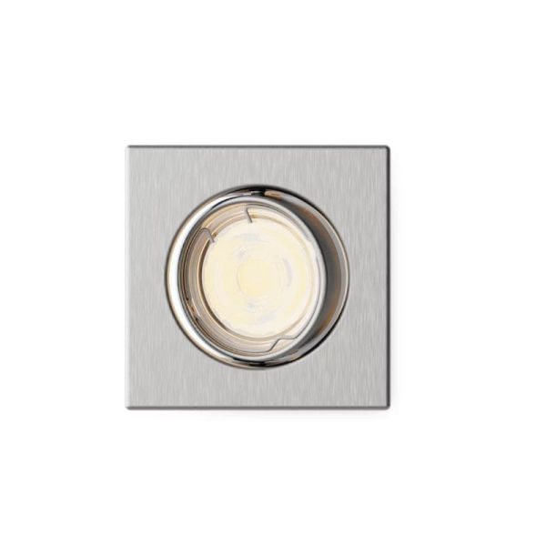 Aro empotrable cuadrado PERIDOT niquel 30º GU10 8720169392700 | LeonLeds