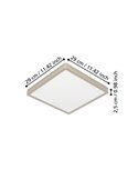 Plafonnier LED apparent FUEVA 6 nickel, 290 x 290 mm, 14,2 W, 1800 lm, CCT (2700 K, 4000 K, 6500 K), IP20