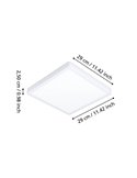 Plafón LED para baño de superficie cuadrado blanco FUEVA 6 290×290mm, 14,2W 1800Lm, CCT (2700K-4000K-6500K), IP44