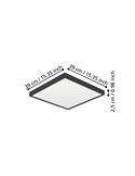 Plafón LED de superficie cuadrado negro FUEVA 6 390×390mm, 17,5W 2800Lm, CCT (2700K-4000K-6500K)
