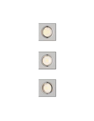 Pack 3 aros empotrables cuadrados PERIDOT níquel 30º GU10 8721103037053 | LeonLeds