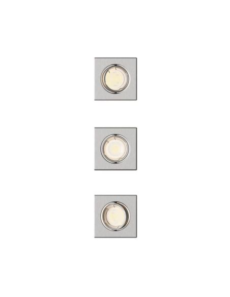 Lot de 3 anneaux d'encastrement carrés GU10 30° nickelés PERIDOT 8721103037053 | LeonLeds