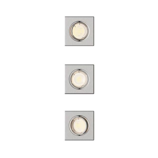 Pack 3 aros empotrables cuadrados PERIDOT níquel 30º GU10 8721103037053 | LeonLeds