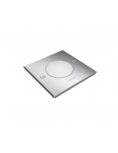 Spot LED encastrable carré Philips myGarden Crust, acier inoxydable, IP67