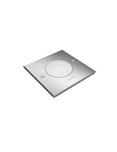 Foco empotrable LED Philips myGarden Crust cuadrado acero inoxidable IP67