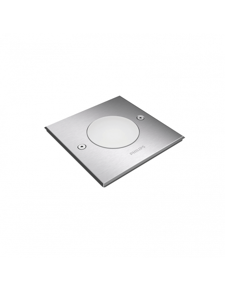 Foco empotrable LED Philips myGarden Crust cuadrado acero inoxidable IP67