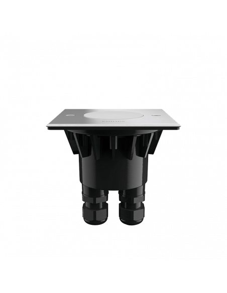 Refletor LED embutido quadrado Philips myGarden Crust, aço inoxidável, IP67