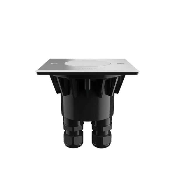 Foco empotrable LED Philips myGarden Crust cuadrado acero inoxidable IP67
