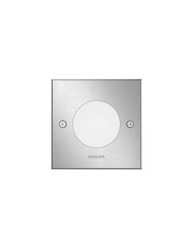 Foco empotrable LED Philips myGarden Crust cuadrado acero inoxidable IP67