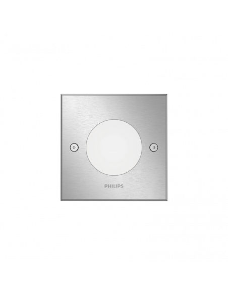 Refletor LED embutido quadrado Philips myGarden Crust, aço inoxidável, IP67