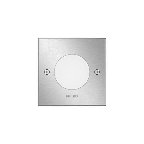 Foco empotrable LED Philips myGarden Crust cuadrado acero inoxidable IP67