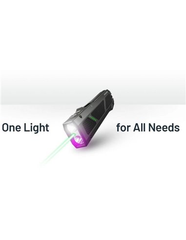 Linterna láser EDC17 ultra compacta 1500 lm, 230m alcance, UV 1350 mW y láser verde IPX7